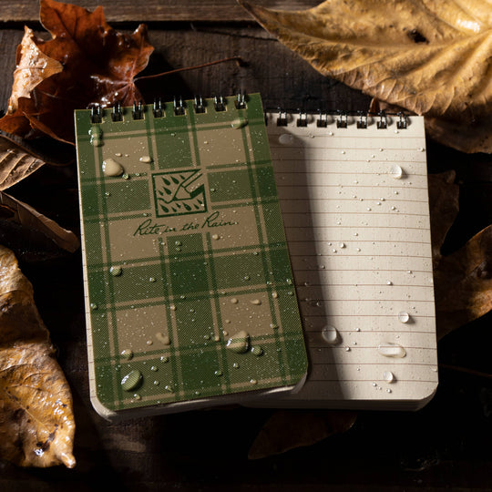 Rite in the Rain 3" x 5" Top Spiral Notebook - Green Plaid