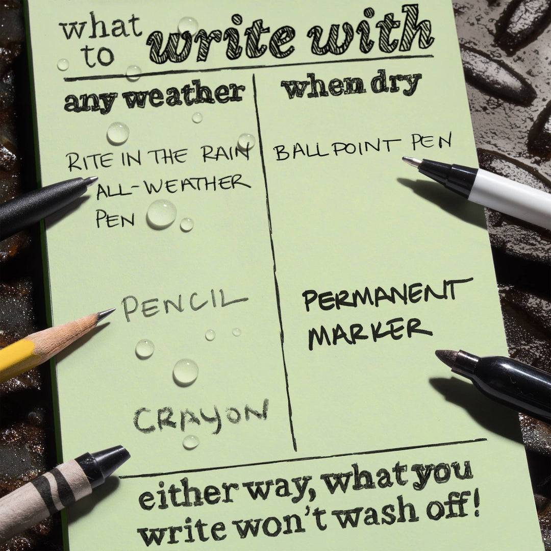 Rite in the Rain 4" x 6" Green Top-Spiral Notebook