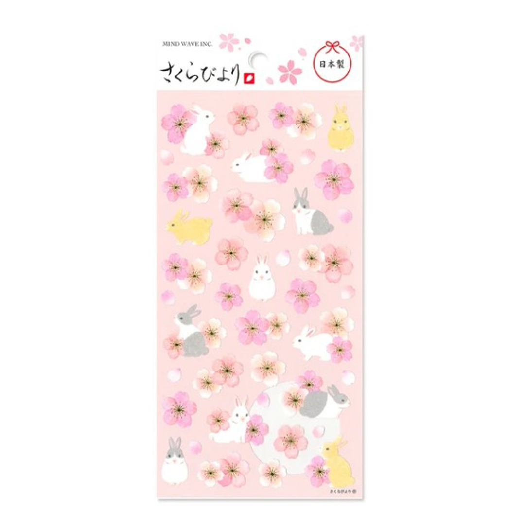 Mind Wave Stickers Sakura Biyori Rabbit Cherry Blossom