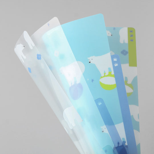 Midori 3 Pockets Clear Folder <A5> Polar Bear