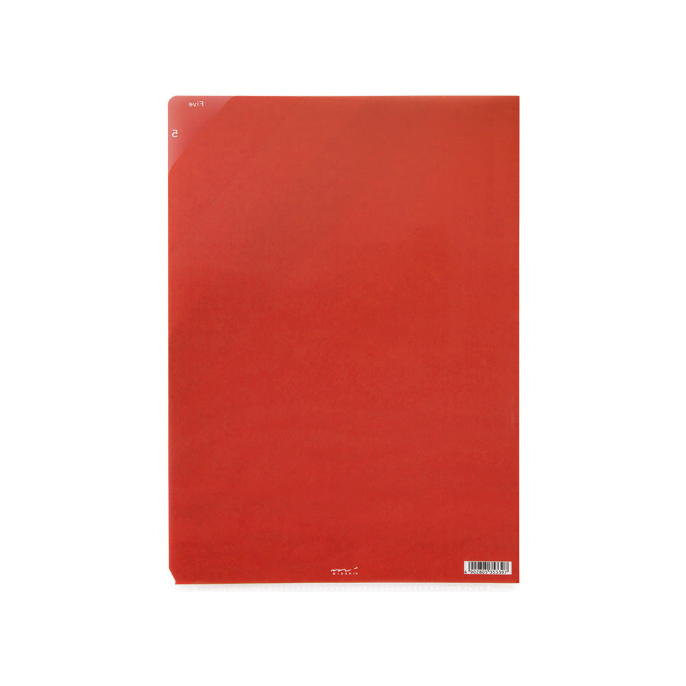 Midori 5 Pockets Clear Folder <A4> Stripe Yellow