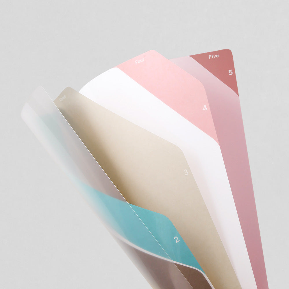 Midori 5 Pockets Clear Folder <A4> Stripe Yellow