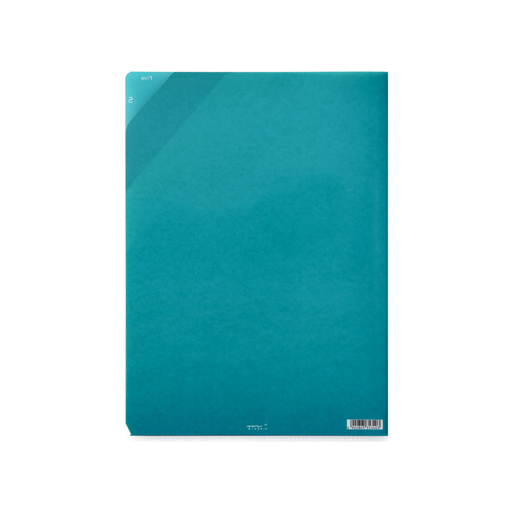 Midori 5 Pockets Clear Folder <A4> Stripe Navy