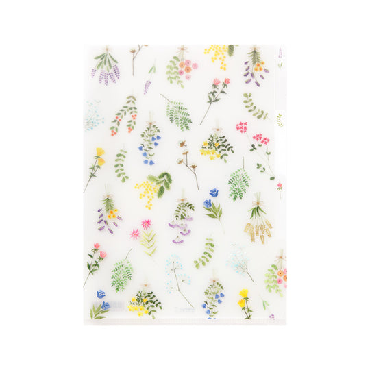Midori 3 Pockets Clear Folder <A5> Dried Flower