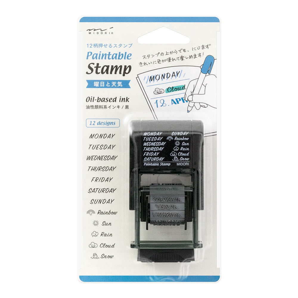 Midori Paintable Rotating Stamp Days of the week and Weather