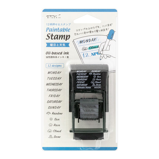 Midori Paintable Rotating Stamp Days of the week and Weather