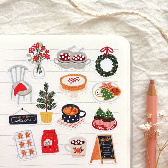 Winter Café - Sticker Sheet | Winter Coffee Decor