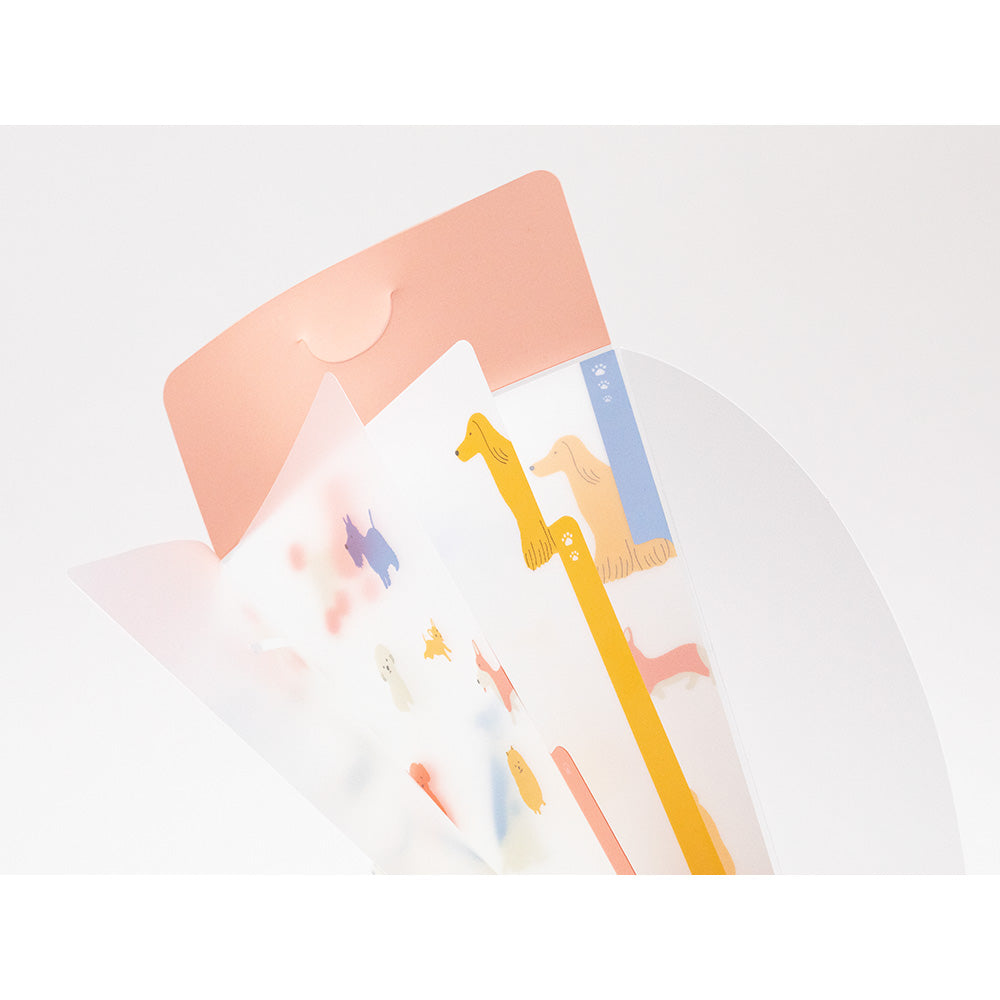 Midori 3 Pockets Clear Folder <A5 Slim> with Flap Dogs