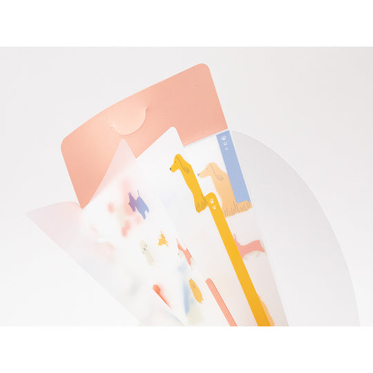 Midori 3 Pockets Clear Folder <A5 Slim> with Flap Dogs