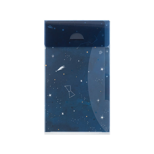 Midori 3 Pockets Clear Folder <A5 Slim> with Flap Starry Sky