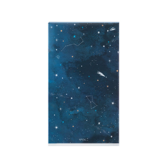 Midori 3 Pockets Clear Folder <A5 Slim> with Flap Starry Sky