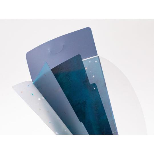 Midori 3 Pockets Clear Folder <A5 Slim> with Flap Starry Sky