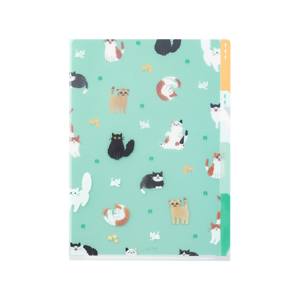 Midori 3 Pockets Clear Folder <A5> Cats A