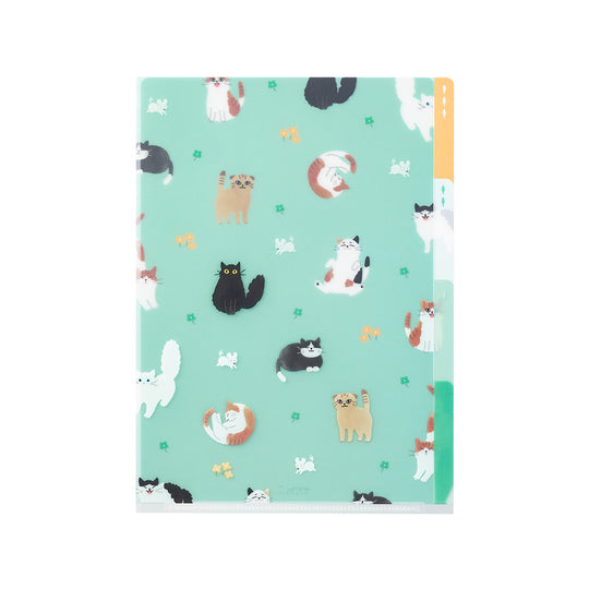 Midori 3 Pockets Clear Folder <A5> Cats A