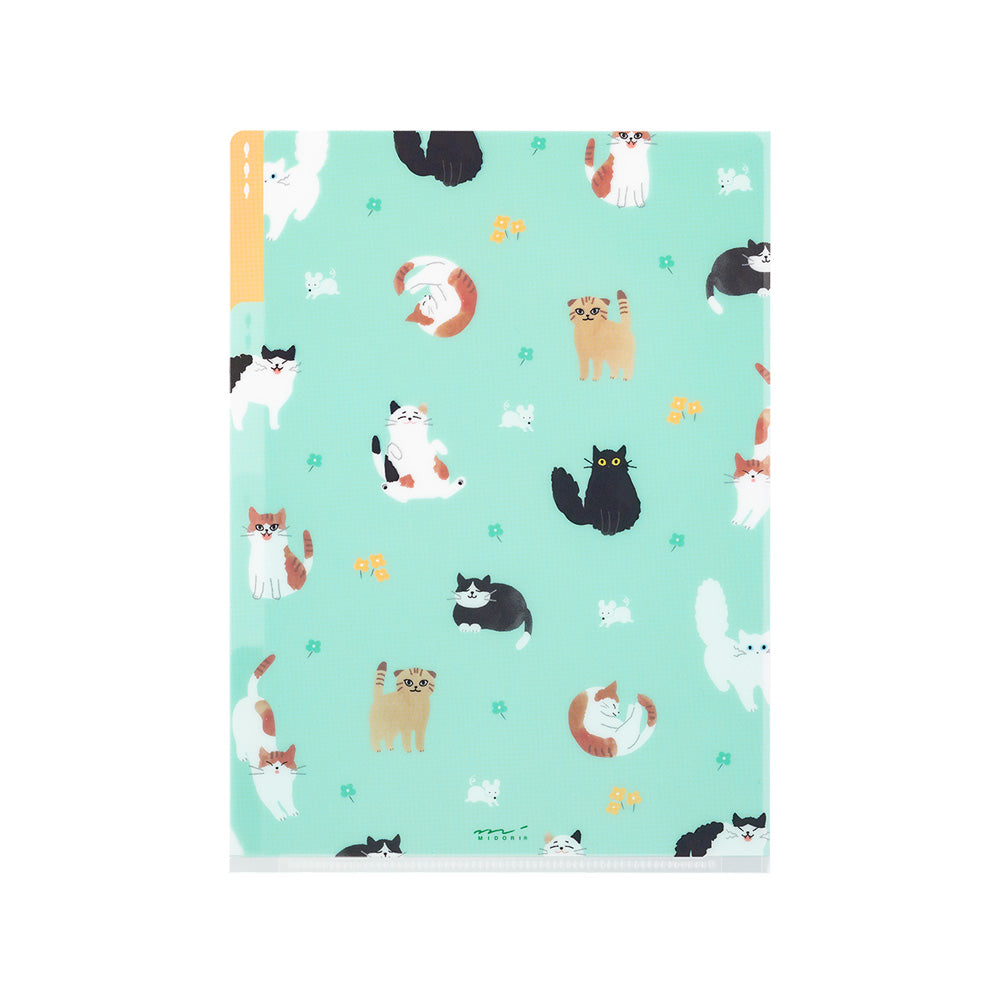 Midori 3 Pockets Clear Folder <A5> Cats A