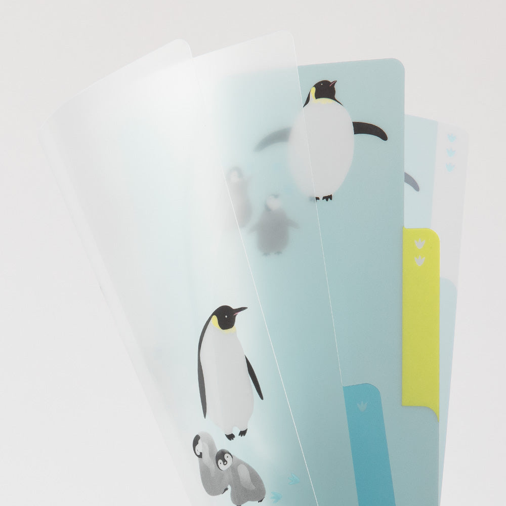 Midori 3 Pockets Clear Folder <A5> Penguins A
