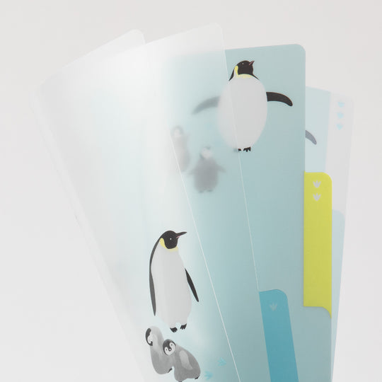 Midori 3 Pockets Clear Folder <A5> Penguins A