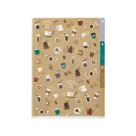 Midori 3 Pockets Clear Folder <A5> Coffee A