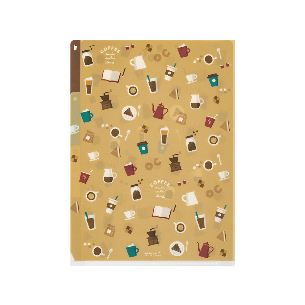 Midori 3 Pockets Clear Folder <A5> Coffee A