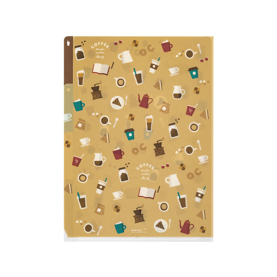 Midori 3 Pockets Clear Folder <A5> Coffee A