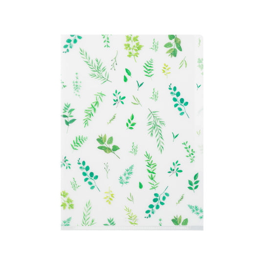 Midori 3 Pockets Clear Folder <A5> Leaves