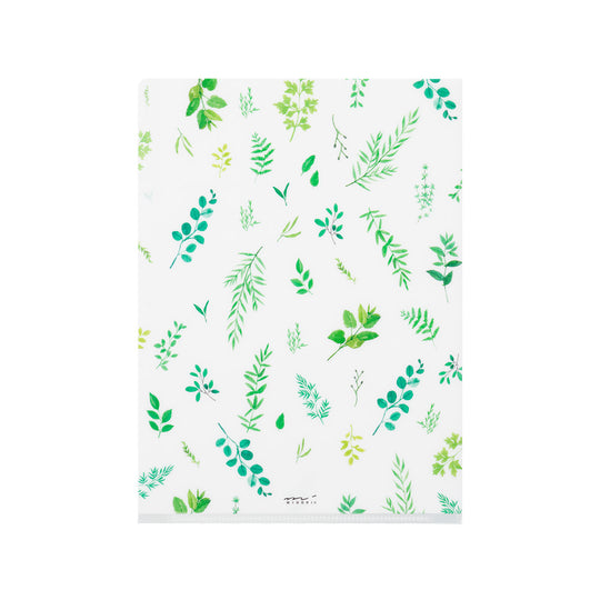 Midori 3 Pockets Clear Folder <A5> Leaves