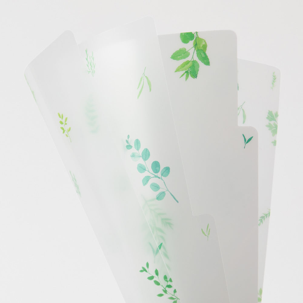 Midori 3 Pockets Clear Folder <A5> Leaves