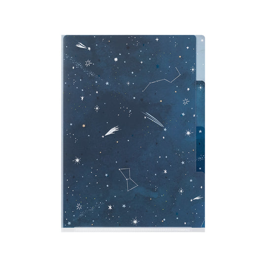 Midori 3 Pockets Clear Folder <A5> Starry Sky