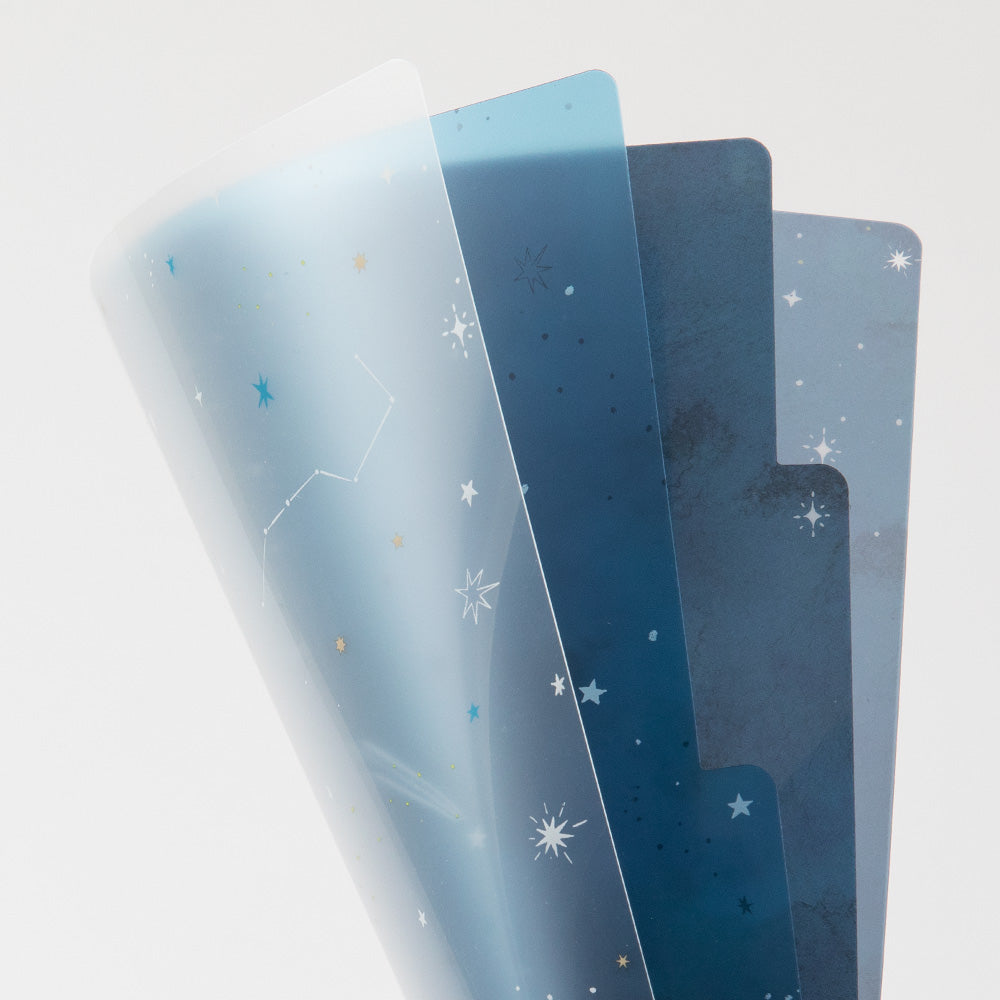 Midori 3 Pockets Clear Folder <A5> Starry Sky