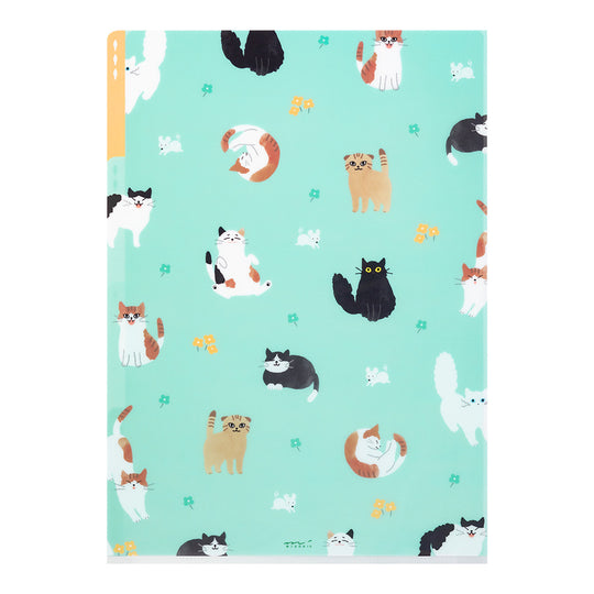 Midori 3 Pockets Clear Folder <A4> Cats
