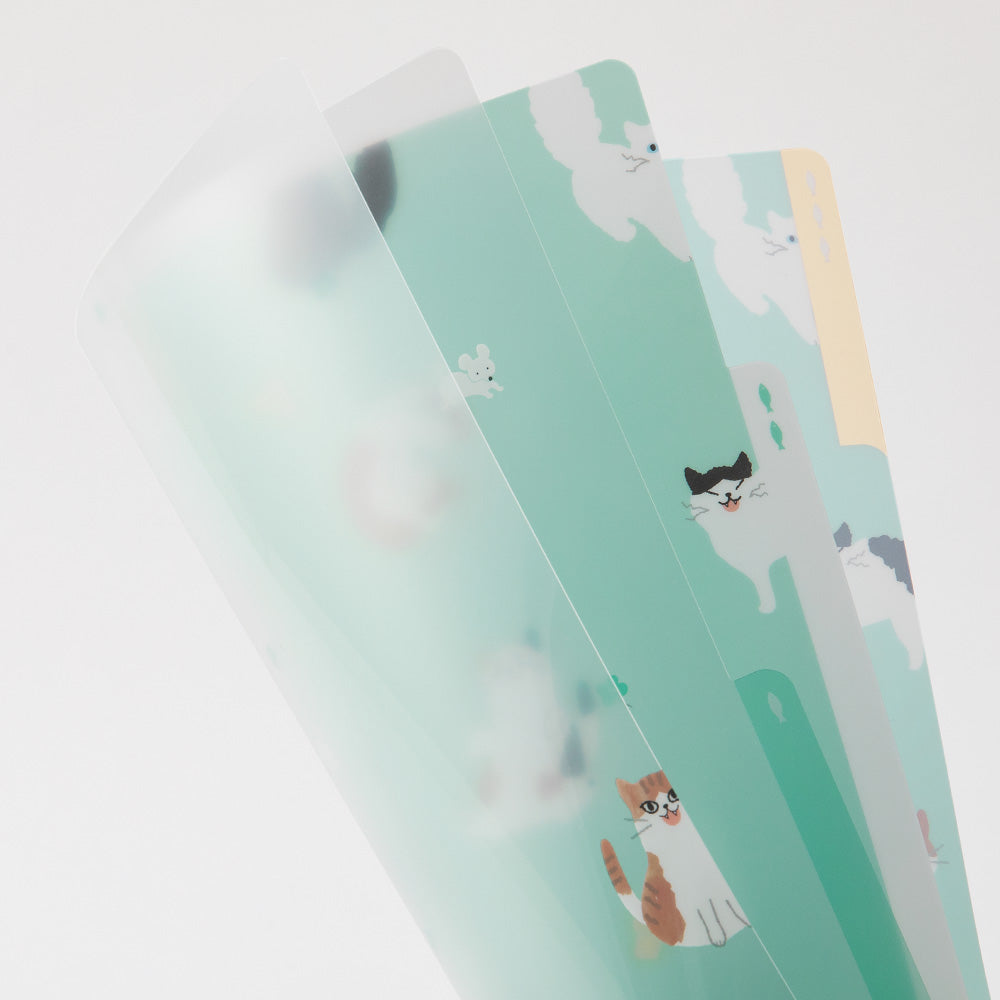 Midori 3 Pockets Clear Folder <A4> Cats