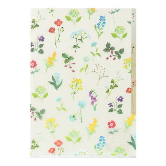 Midori A4 3-Pocket Clear Folder - Flower C