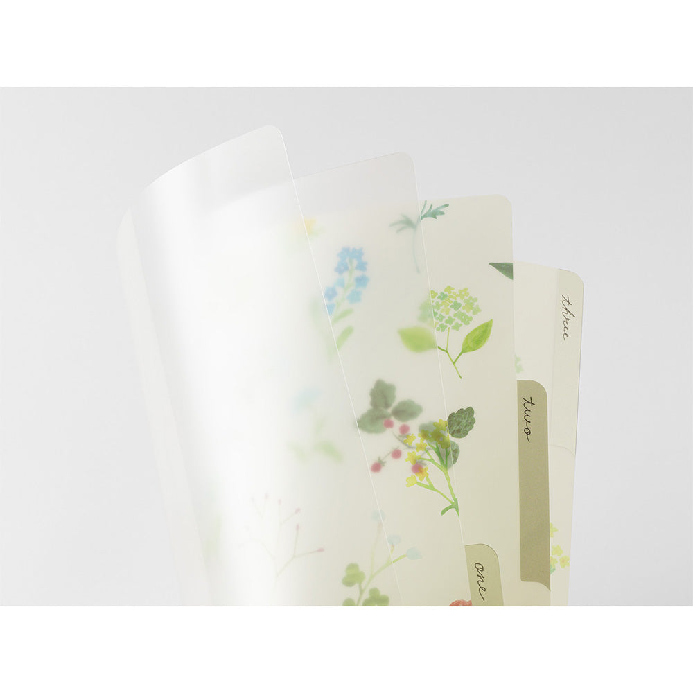 Midori A4 3-Pocket Clear Folder - Flower C