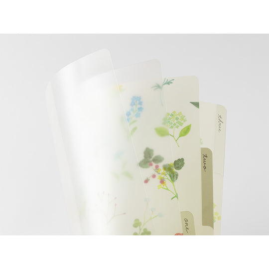 Midori A4 3-Pocket Clear Folder - Flower C