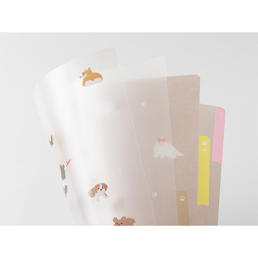 Midori A4 3-Pocket Clear Folder - Dog A
