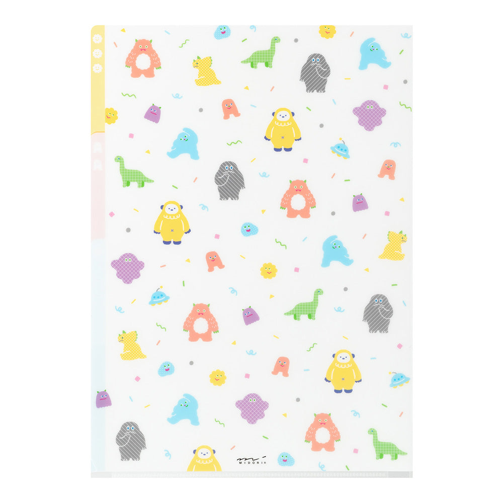 Midori A4 3-Pocket Clear Folder - Monster