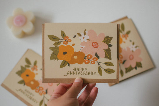 Happy Anniversary Card | Boho Floral Greeting Card