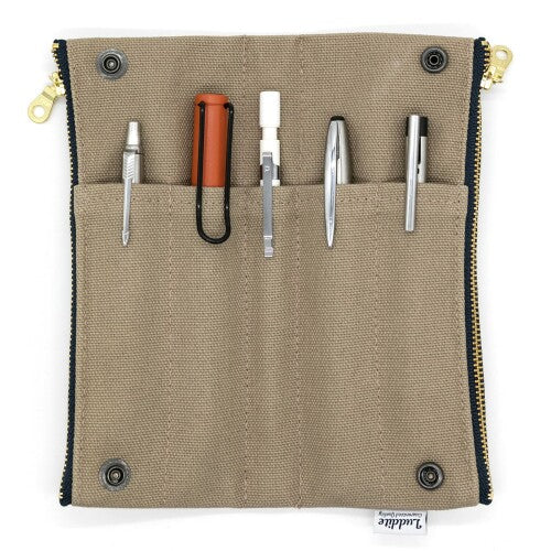 Luddite Canvas Pen/Pencil Case- Beige