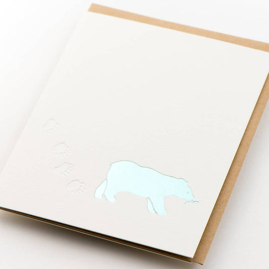 Snow Tracks Bear Card: Single Card