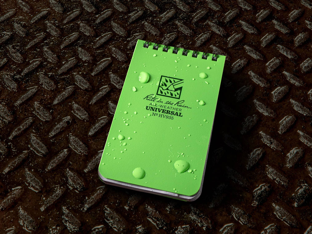 Rite in the Rain 3" x 5" Top Spiral Notebook - Bright Green