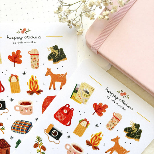 Hiking - Sticker Sheet | Outdoor Adventure Stationery
