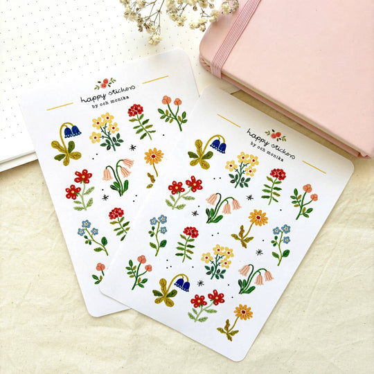Flowers - Planner &amp; Journal Stickers | A6 Matte Paper
