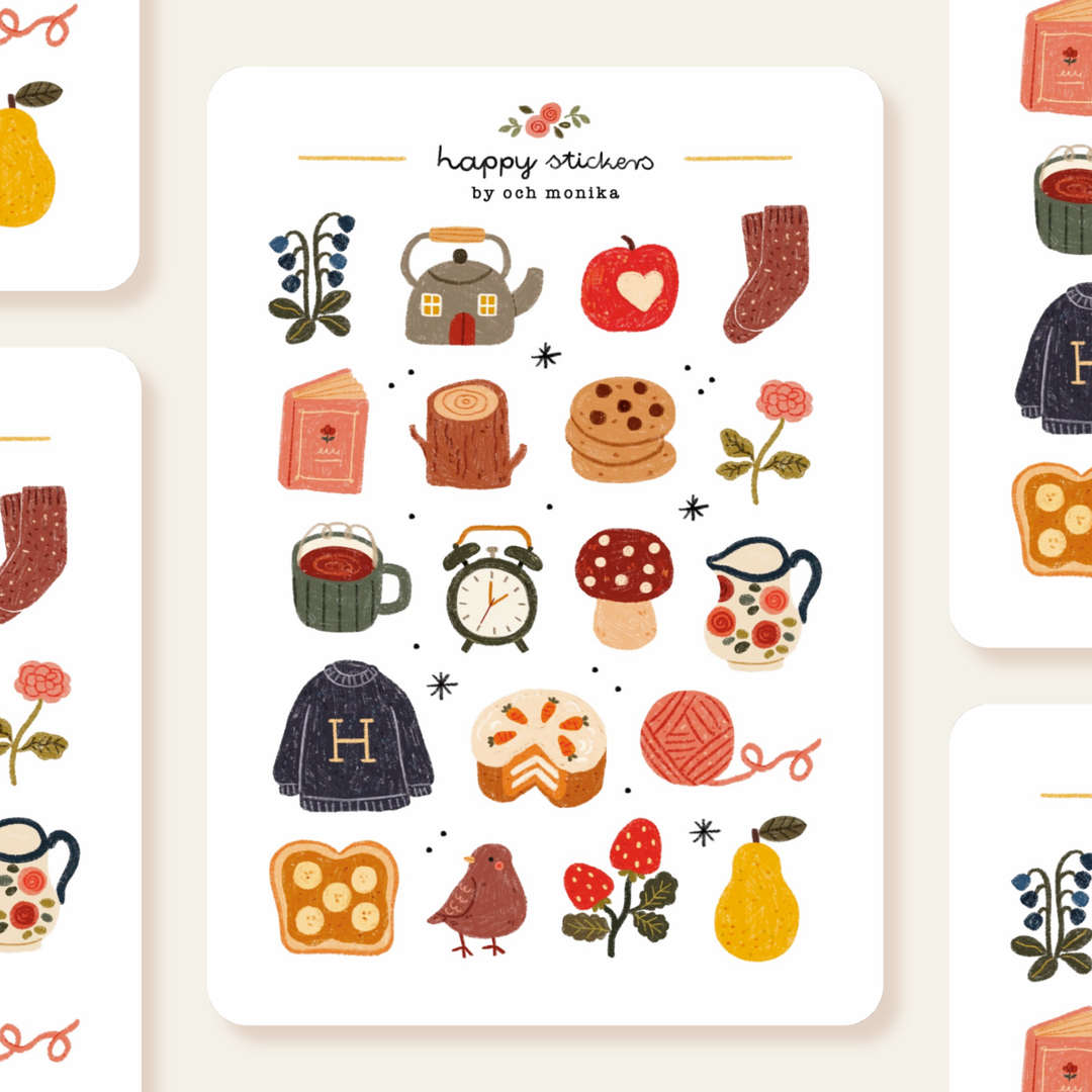 Comfort Things - Sticker Sheet | Hygge Lifestyle Gift
