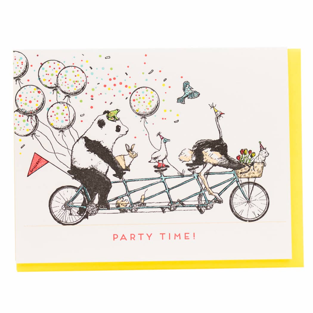 Tandem Bike Party Card: Single Card