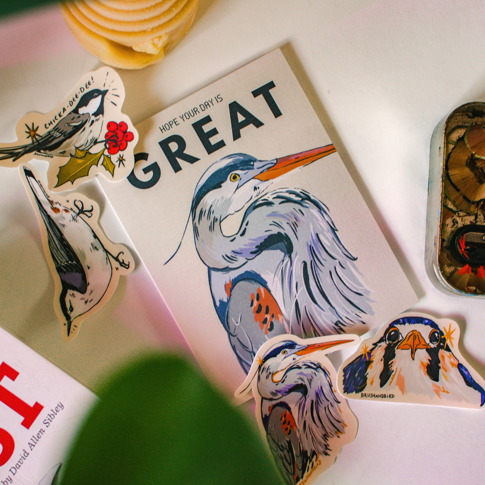 Great Blue Heron Card | Hope Your Day is Great Greeting Card
