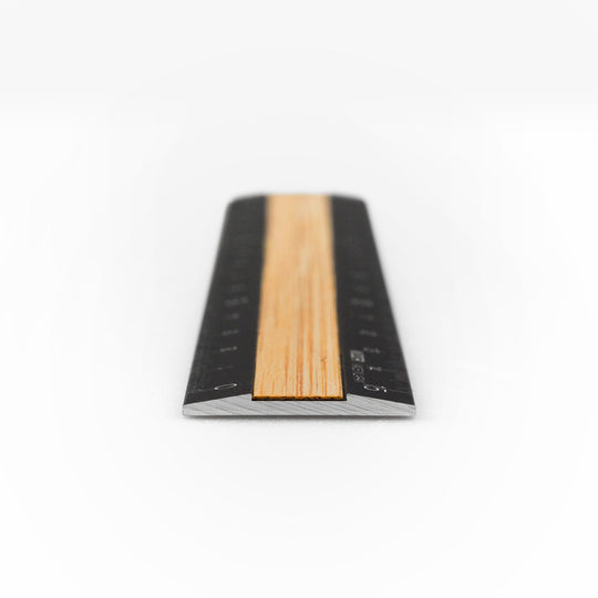 Midori Aluminum Wooden Ruler 15cm Black