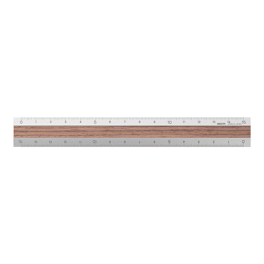 Midori Aluminum Wooden Ruler 15cm Dark Brown A