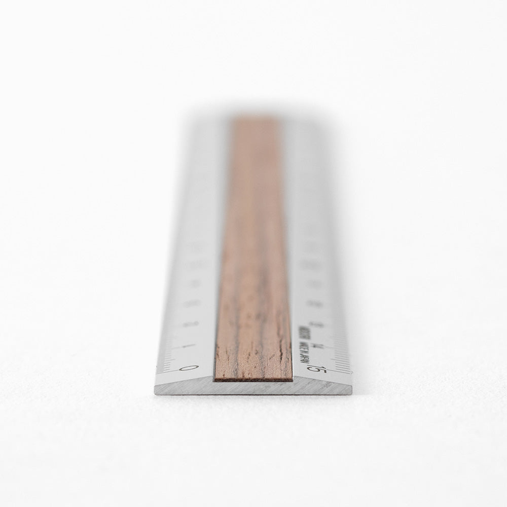 Midori Aluminum Wooden Ruler 15cm Dark Brown A