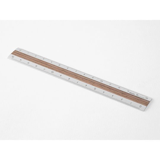 Midori Aluminum Wooden Ruler 15cm Dark Brown A
