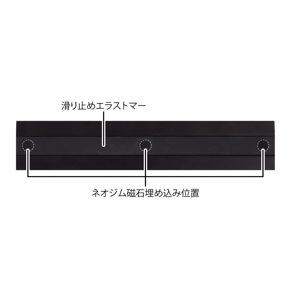 Midori Aluminum Ruler 15cm Non-Slip Black